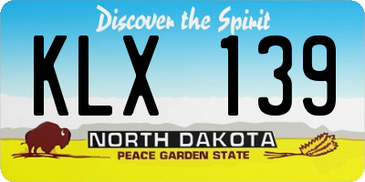 ND license plate KLX139