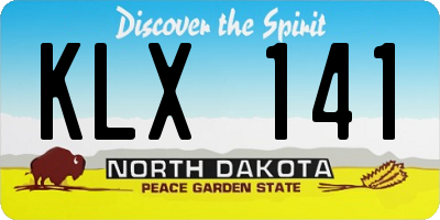 ND license plate KLX141