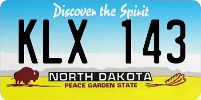 ND license plate KLX143