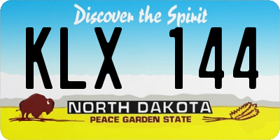 ND license plate KLX144