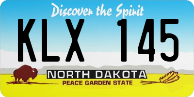 ND license plate KLX145