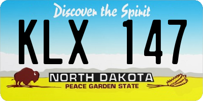 ND license plate KLX147