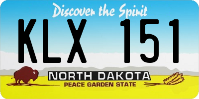 ND license plate KLX151