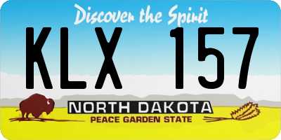 ND license plate KLX157
