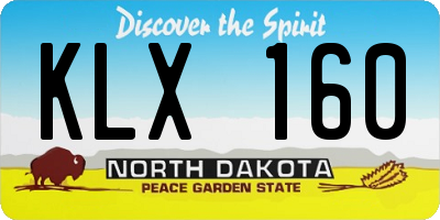 ND license plate KLX160