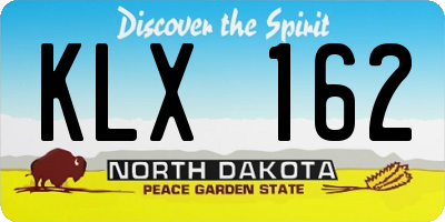 ND license plate KLX162
