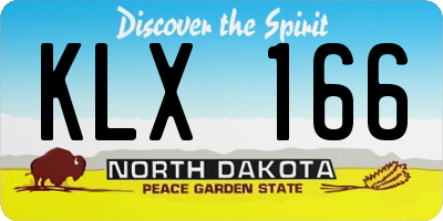 ND license plate KLX166