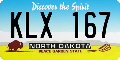 ND license plate KLX167