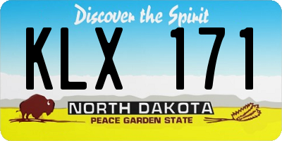 ND license plate KLX171