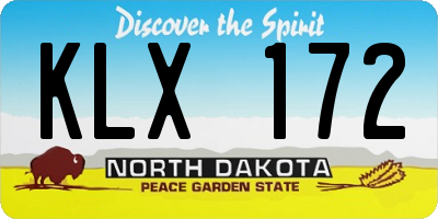 ND license plate KLX172