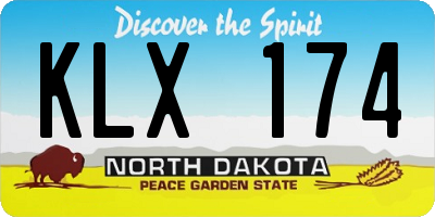 ND license plate KLX174
