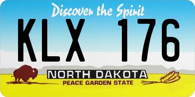ND license plate KLX176