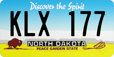 ND license plate KLX177