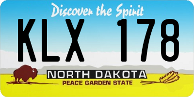 ND license plate KLX178