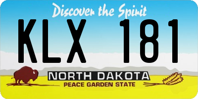 ND license plate KLX181