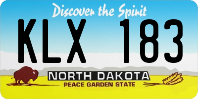 ND license plate KLX183