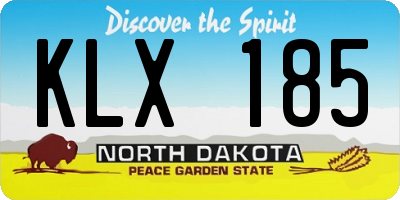 ND license plate KLX185