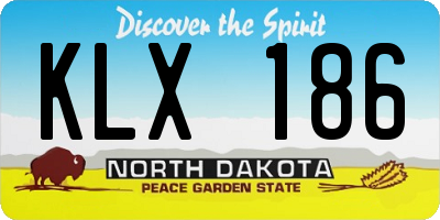 ND license plate KLX186
