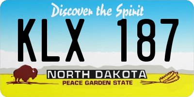 ND license plate KLX187