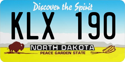 ND license plate KLX190