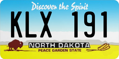 ND license plate KLX191