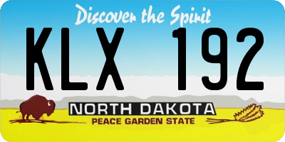 ND license plate KLX192