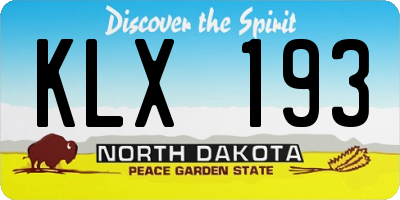 ND license plate KLX193