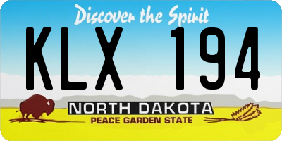 ND license plate KLX194