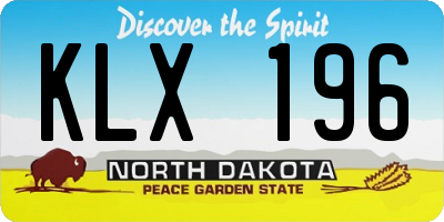 ND license plate KLX196