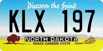 ND license plate KLX197