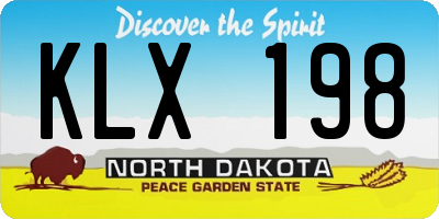 ND license plate KLX198