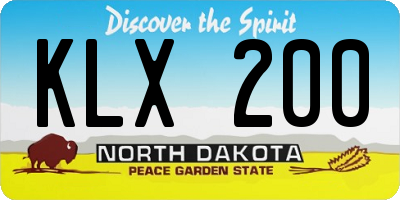 ND license plate KLX200