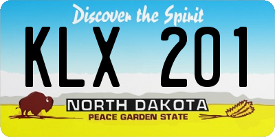 ND license plate KLX201