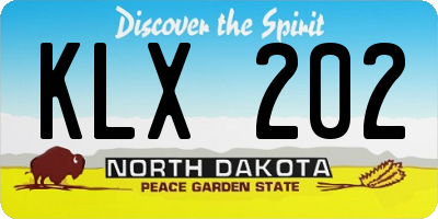 ND license plate KLX202