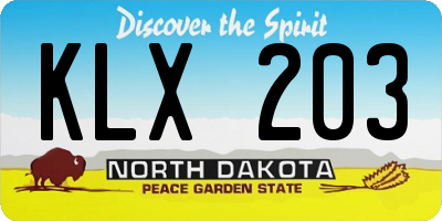 ND license plate KLX203