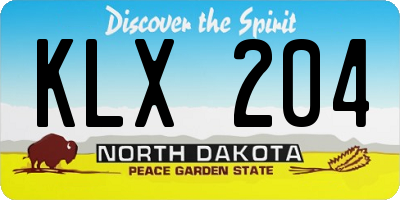 ND license plate KLX204
