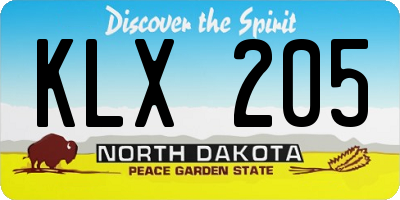 ND license plate KLX205