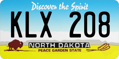 ND license plate KLX208