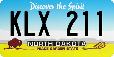 ND license plate KLX211