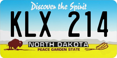 ND license plate KLX214