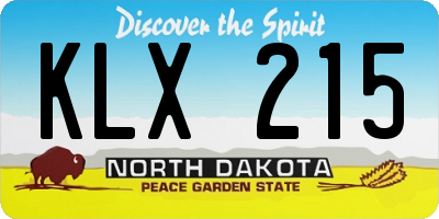 ND license plate KLX215