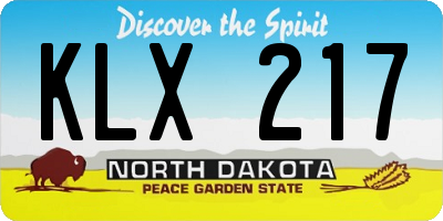 ND license plate KLX217