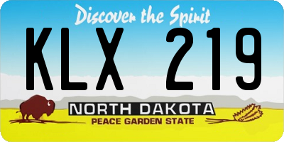 ND license plate KLX219