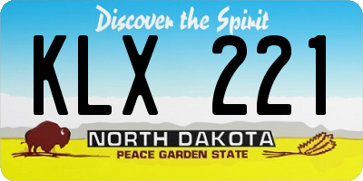 ND license plate KLX221