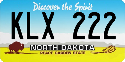 ND license plate KLX222