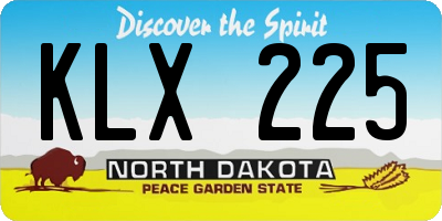 ND license plate KLX225