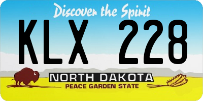 ND license plate KLX228