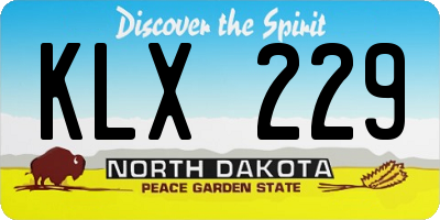 ND license plate KLX229