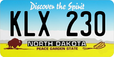 ND license plate KLX230