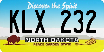 ND license plate KLX232